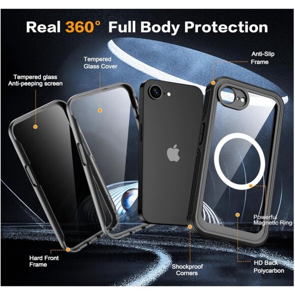 AMILIFECASES Heavy Tempered Glass Case IPhone 16 Pro Blue - Picture 2 of 5